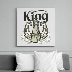 printfashion Sakk king - Király - Vászonkép - Fehér (6636643)