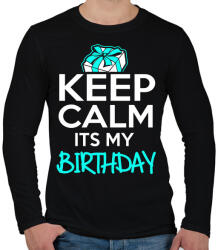 printfashion Nyugi, ez az én szülinapom - Férfi hosszú ujjú póló - Fekete (1153913)