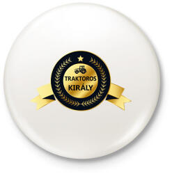 printfashion Traktoros király - Arany - Kitűző, hűtőmágnes - Fehér (6598282)