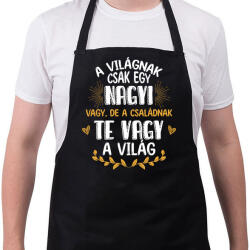 printfashion Te vagy a világ - Nagyi - Kötény - Fekete (11959839)