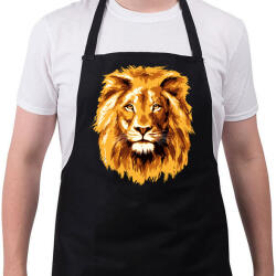 printfashion Oroszlán - Kötény - Fekete (4928225)