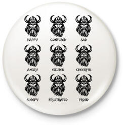 printfashion Viking face - Kitűző, hűtőmágnes - Fehér (15517791)