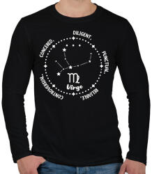 printfashion Szűz tulajdonságok - Férfi hosszú ujjú póló - Fekete (8527361)