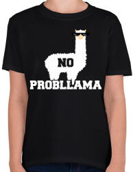 printfashion No probLama - Gyerek póló - Fekete (2017616)