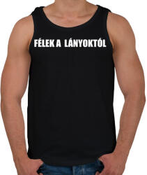 printfashion Félek a lányoktól - Férfi atléta - Fekete (15665106)