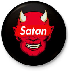 printfashion Satan - Kitűző, hűtőmágnes - Fekete (3095452)