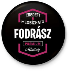 printfashion Fodrász prémium minőség - Kitűző, hűtőmágnes - Fekete (3096980)