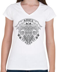 printfashion Kos - Női V-nyakú póló - Fehér (13792514)