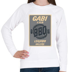 printfashion A világ legjobb grillezője - Névvel - Női pulóver - Fehér (6289615)