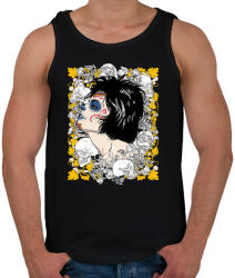 printfashion A királynő és a koponyák - Férfi atléta - Fekete (806196)