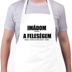 printfashion Imádom a feleségem - autó - Kötény - Fehér (13777449)