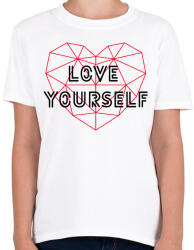 printfashion Love yourself - BTS - Gyerek póló - Fehér (1476639)