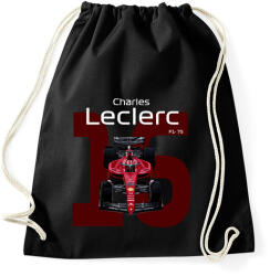 printfashion Charles Leclerc 16 autóversenyző - fehér felirat - Sportzsák, Tornazsák - Fekete (16042000)