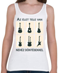 printfashion Az élet tele van nehéz döntésekkel - Gitáros minta - Női atléta - Fehér (6369996)