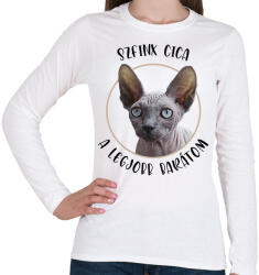 printfashion Szfinx cica - Legjobb barát - Női hosszú ujjú póló - Fehér (7170268)