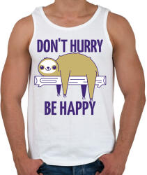 printfashion DONT HURRY BE HAPPY - Férfi atléta - Fehér (10273317)