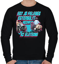printfashion Egy jó feleség egyensúlyt hozhat az életedbe - Férfi pulóver - Fekete (14664595)