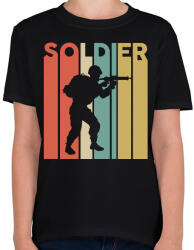 printfashion Soldier (colorful) - Gyerek póló - Fekete (7702353)
