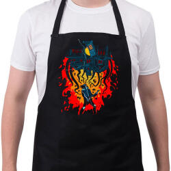 printfashion Stranger Things Eddie gitár - Kötény - Fekete (7510852)