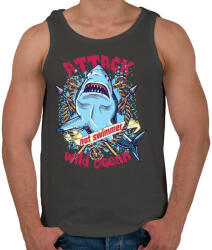 printfashion Cápatámadás - Férfi atléta - Sötétszürke (196503)