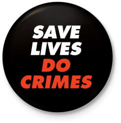 printfashion SAVE life - Kitűző, hűtőmágnes - Fekete (3100877)