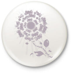 printfashion SIMPLE2 - Kitűző, hűtőmágnes - Fehér (3090318)