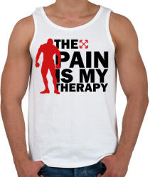 printfashion A fájdalom az én terápiám - Férfi atléta - Fehér (8955270)