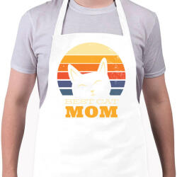 printfashion Best Cat Mom Ever - Kötény - Fehér (6356587)