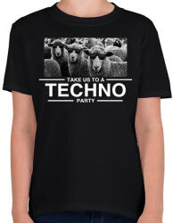 printfashion Take us Techno Party - Gyerek póló - Fekete (2613198)