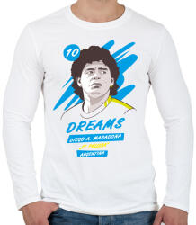 printfashion Diego Maradona 1 - Férfi hosszú ujjú póló - Fehér (4090305)