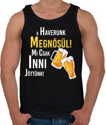 printfashion A haverunk megnősül mi csak inni jöttünk - Férfi atléta - Fekete (7637008)