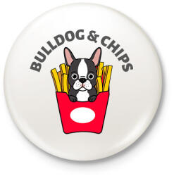 printfashion BULLDOGCHIPS - Kitűző, hűtőmágnes - Fehér (10129816)