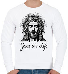 printfashion jesus its life - Férfi pulóver - Fehér (15478506)