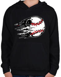 printfashion Repülő labda - Gyerek kapucnis pulóver - Fekete (15806996)