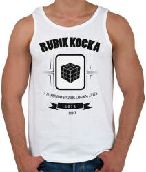 printfashion rubik-kocka-black-white - Férfi atléta - Fehér (560957)