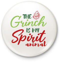 printfashion Spirit animal - Grinch - Kitűző, hűtőmágnes - Fehér (9623987)