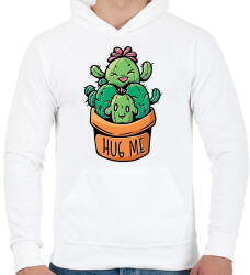 printfashion Kaktusz család - Férfi kapucnis pulóver - Fehér (5096678)