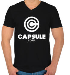 printfashion Capsule Corp - Férfi V-nyakú póló - Fekete (357060)