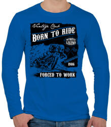 printfashion Legendás motorok - Férfi hosszú ujjú póló - Királykék (152312)