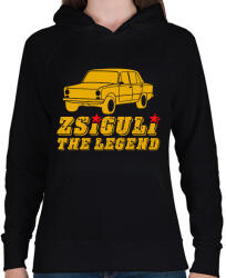 printfashion Zsiguli the legend - Női kapucnis pulóver - Fekete (7704710)