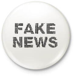 printfashion FAKE NEWS - Kitűző, hűtőmágnes - Fehér (10210683)