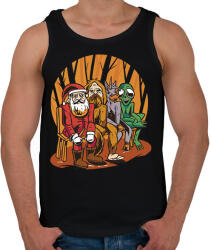 printfashion Mikulás, Yeti, unikornis és alien - Férfi atléta - Fekete (11390781)
