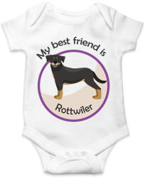 printfashion My best friend - Rottwiler - Baba Body - Fehér (6297803)