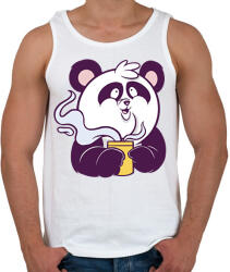 printfashion Kávézó panda - Férfi atléta - Fehér (7510289)