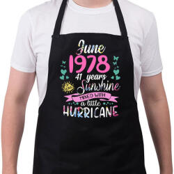 printfashion Születésnap 1978 Június - Napfény egy kis hurrikánnal! - Kötény - Fekete (4927734)