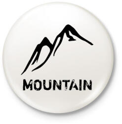printfashion Mountain - Kitűző, hűtőmágnes - Fehér (4616117)