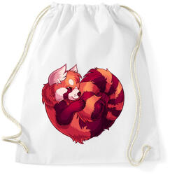 printfashion Vörös panda szív - Sportzsák, Tornazsák - Fehér (16017600)