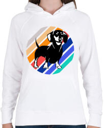 printfashion Tacskó - Női kapucnis pulóver - Fehér (5004900)