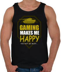 printfashion GAMING MAKES ME HAPPY - Férfi atléta - Fekete (2403411)