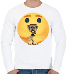 printfashion Yorkshire terrier - Férfi pulóver - Fehér (13042925)